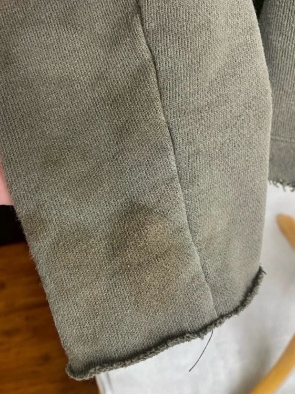 Free People Womens Olive Gray Snap Button Oversize Sweatshirt Jacket Size Large - Picture 9 of 16